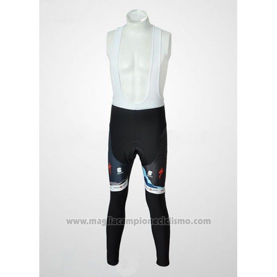 2010 Abbigliamento Ciclismo Saxo Bank Nero e Bianco Manica Lunga e Salopette